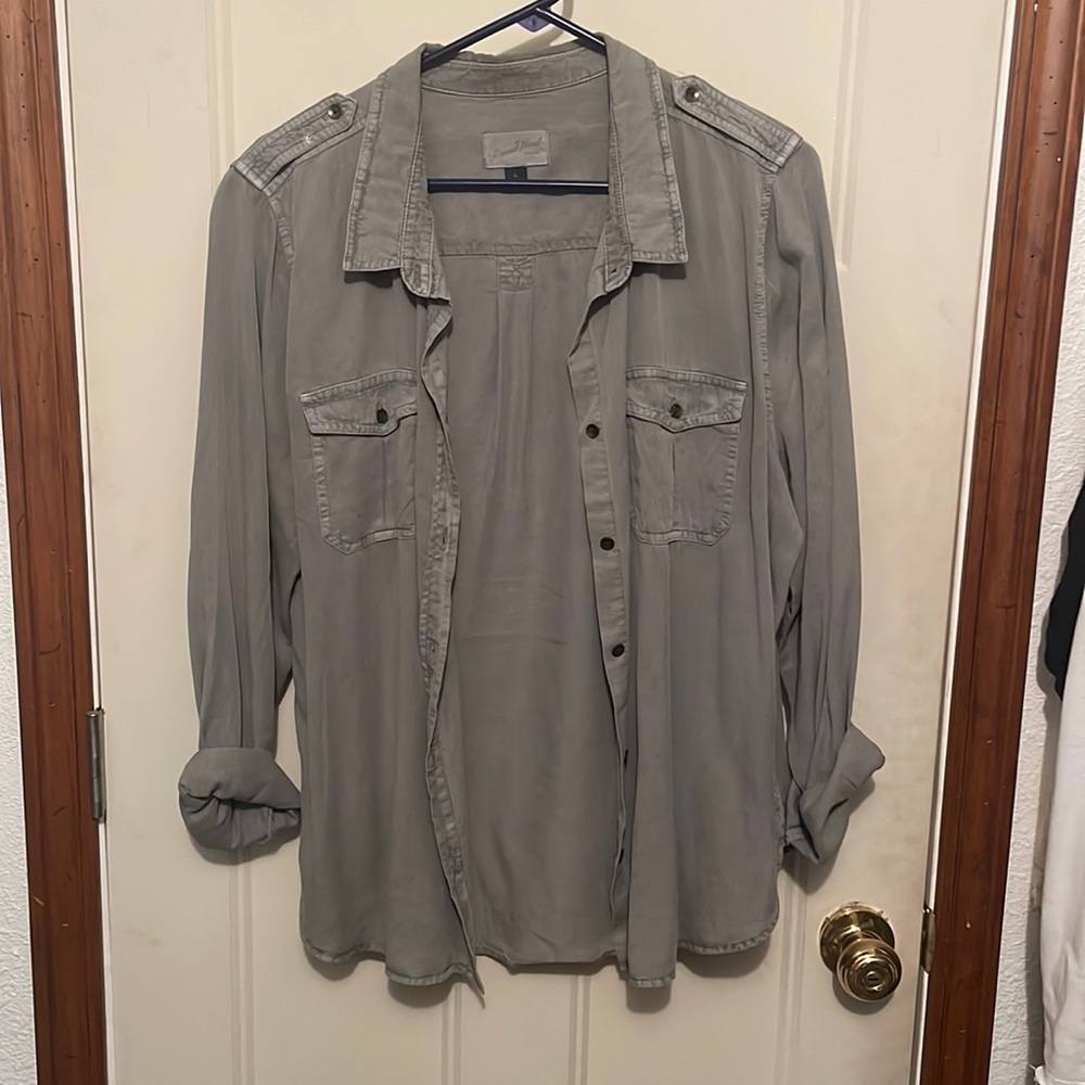 Gray button up